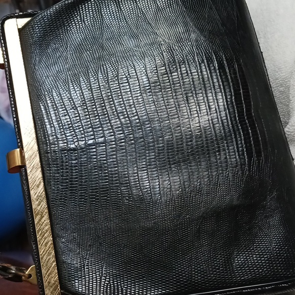 Vintage Genuine Lizard Satchel Handbag - Picture 2 of 15